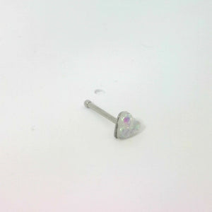 Silver Heart Nose Stud