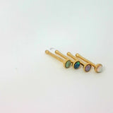 4-Pack Gold Nose Studs with Multi-Coloured Stones