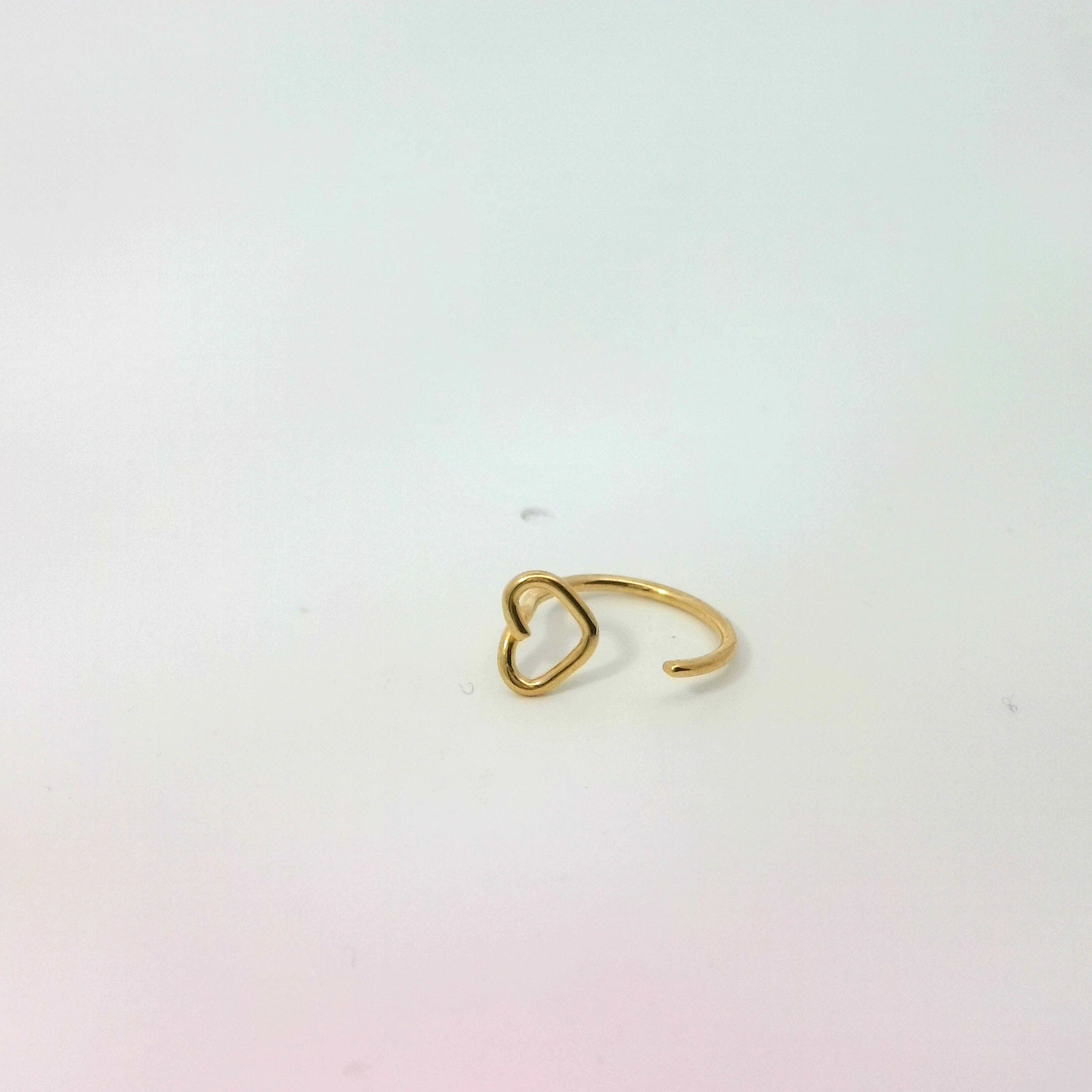 Gold Hoop Nose Jewellery with Heart Design