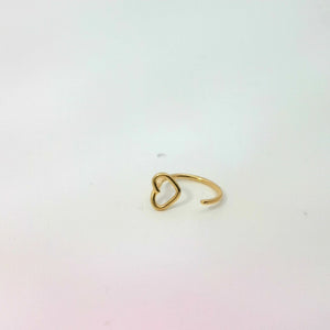 Gold Hoop Nose Jewellery with Heart Design