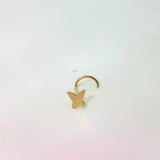 Gold Hook Nose Jewellery with Butterfly Design
