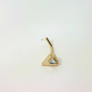 Gold L-Shaped Diamond Nose Stud