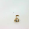 Gold L-Shaped Heart Stud Nose Jewellery