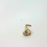 Gold L-Shaped Heart Stud Nose Jewellery