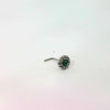 Silver  L-Shaped Shield Nose Jewellery with Blue Jewel