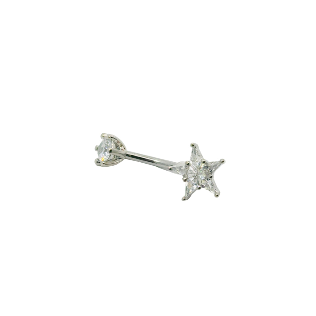 Crystal Star Navel Bar