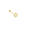 Pearly White Flower Navel Bar