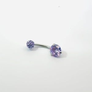 Purple Round Gem Navel bar