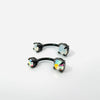 Black and Iridescent Navel Bar