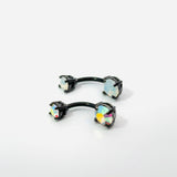 Black and Iridescent Navel Bar