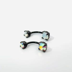 Black and Iridescent Navel Bar