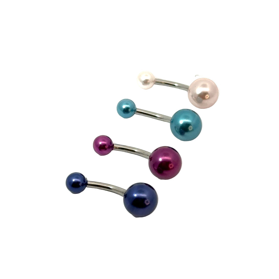 Set of colorful belly button bars on a white background