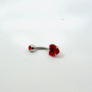 Heart Shape Gem Navel Bar