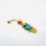 Owl Dangle and Gem Navel Bar