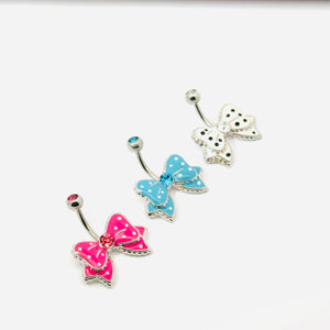 Spotty Bow Navel Bar