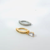 Silver Diamante Clicker Navel Ring