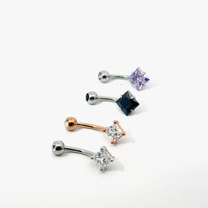 Diamond Shaped Gem Navel Bar