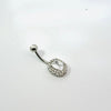 Oval Gem Navel Bar