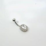 Oval Gem Navel Bar