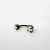 Black and Iridescent Navel Bar