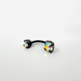 Black and Iridescent Navel Bar