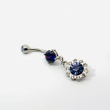 Daisy Gem Dangle Navel Bar