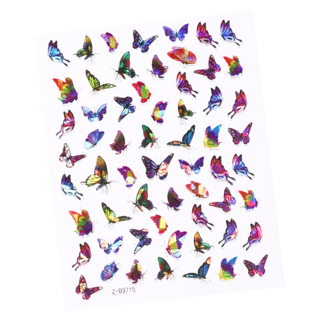 Nail Art Iridescent Butterfly Sticker Sheets x 2