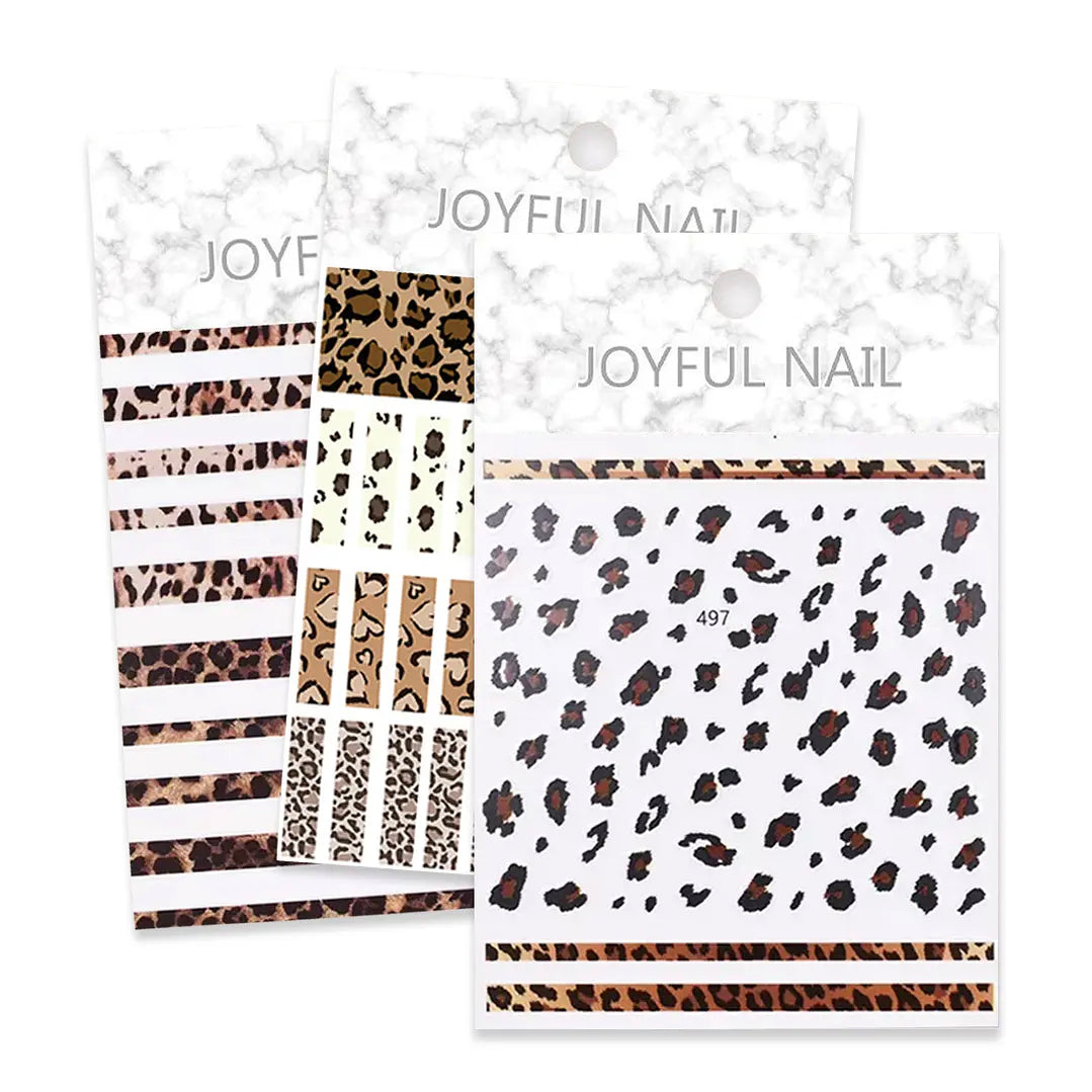Nail Art Leopard Print Sticker Sheets - Spots and Stripes