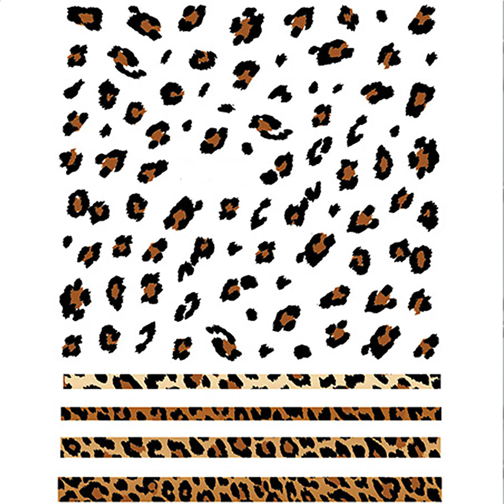 Nail Art Leopard Print Sticker Sheets - Spots and Stripes