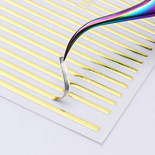 Nail Art Metallic Stripe Stickers - Various Colours - Pack of 10 Sheets