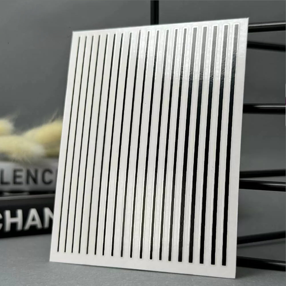 Nail Art Metallic Stripe Stickers - Various Colours - Pack of 10 Sheets