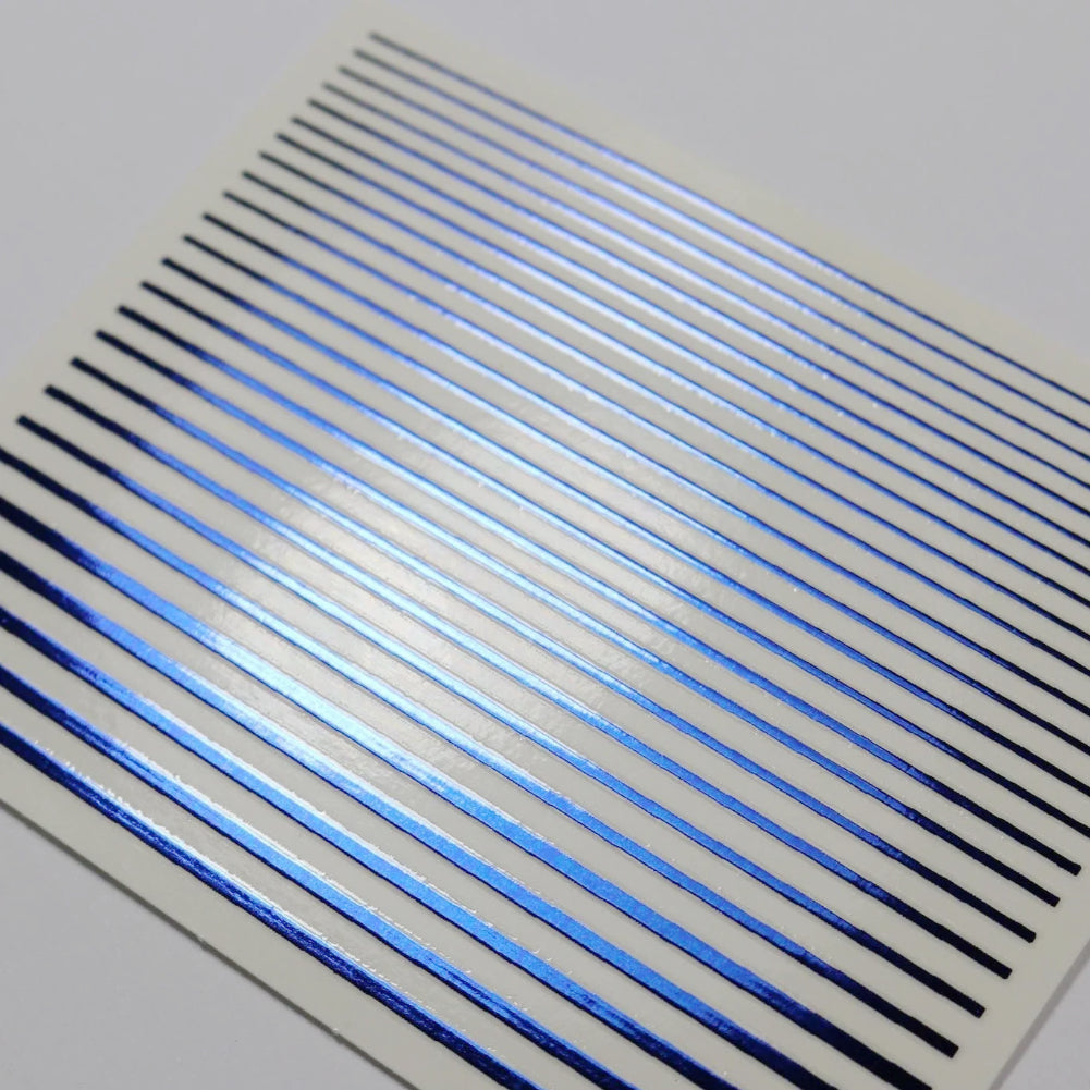Nail Art Metallic Stripe Stickers - Various Colours - Pack of 10 Sheets