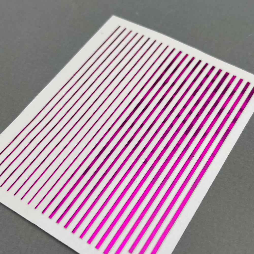 Nail Art Metallic Stripe Stickers - Various Colours - Pack of 10 Sheets