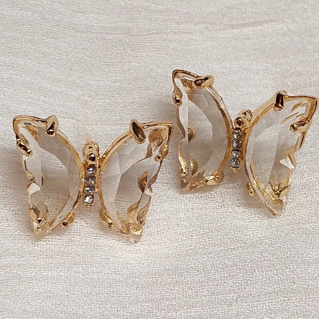 Crystal Butterfly Nail Gems - Various Colours - 5pck