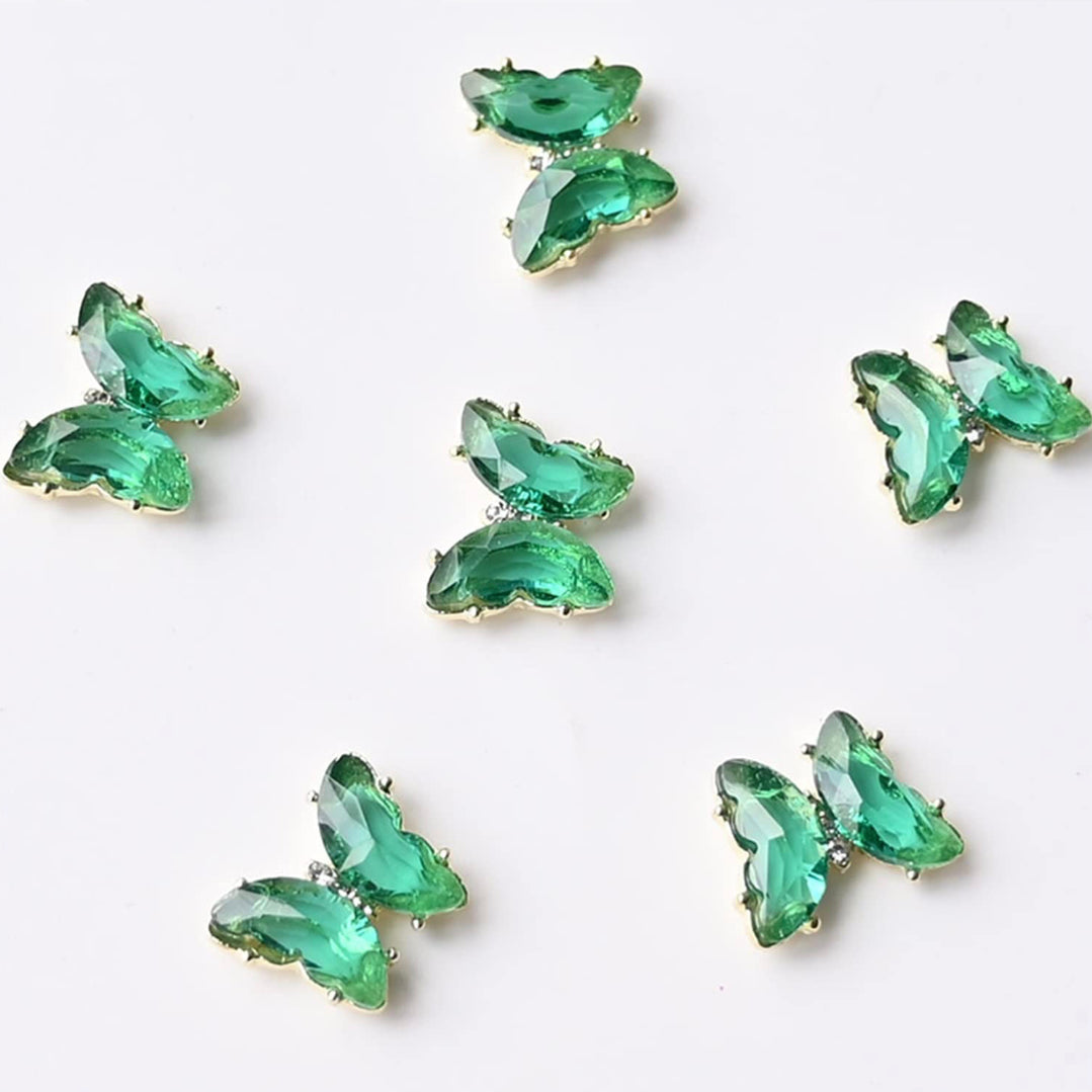 Crystal Butterfly Nail Gems - Various Colours - 5pck