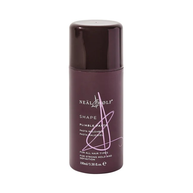 A bottle of Neal & Wolf Pliable Paste Shape hair styling product, 100ml.