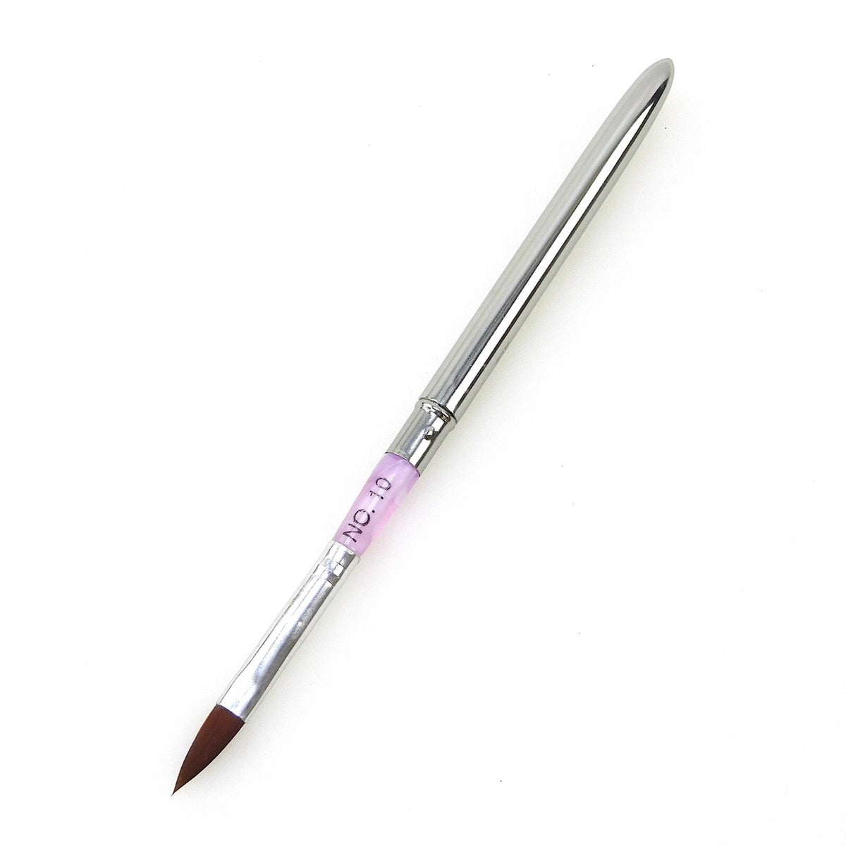 Acrylic Nail Brushes - Purple Marble and Silver Size 10 & 12