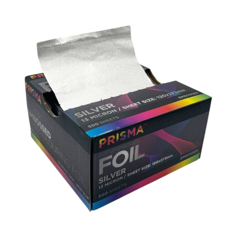 Prisma Pop-Up Embossed Foil Sheets - Silver 120mm x 273mm 500 Sheets - beauty spot warehouse