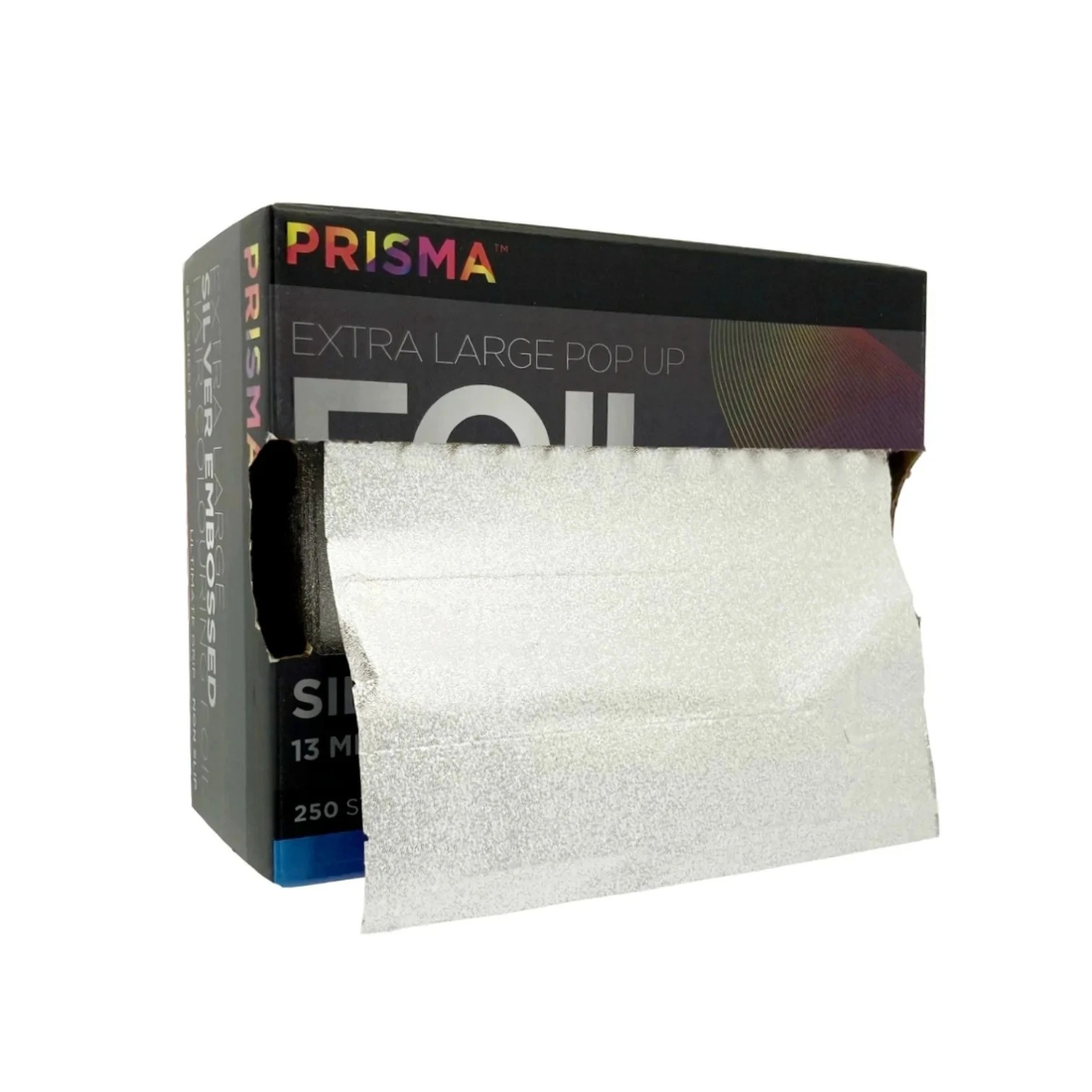 Prisma Extra Large Pop Up Foil packaging with foil sample on a white background