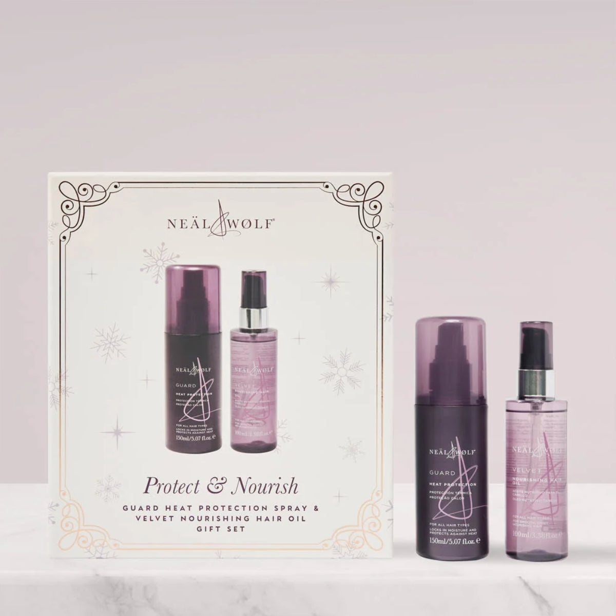 Neal & Wolf Protect & Nourish Collection Heat Protection Spray & Nourishing Hair Oil Gift Set