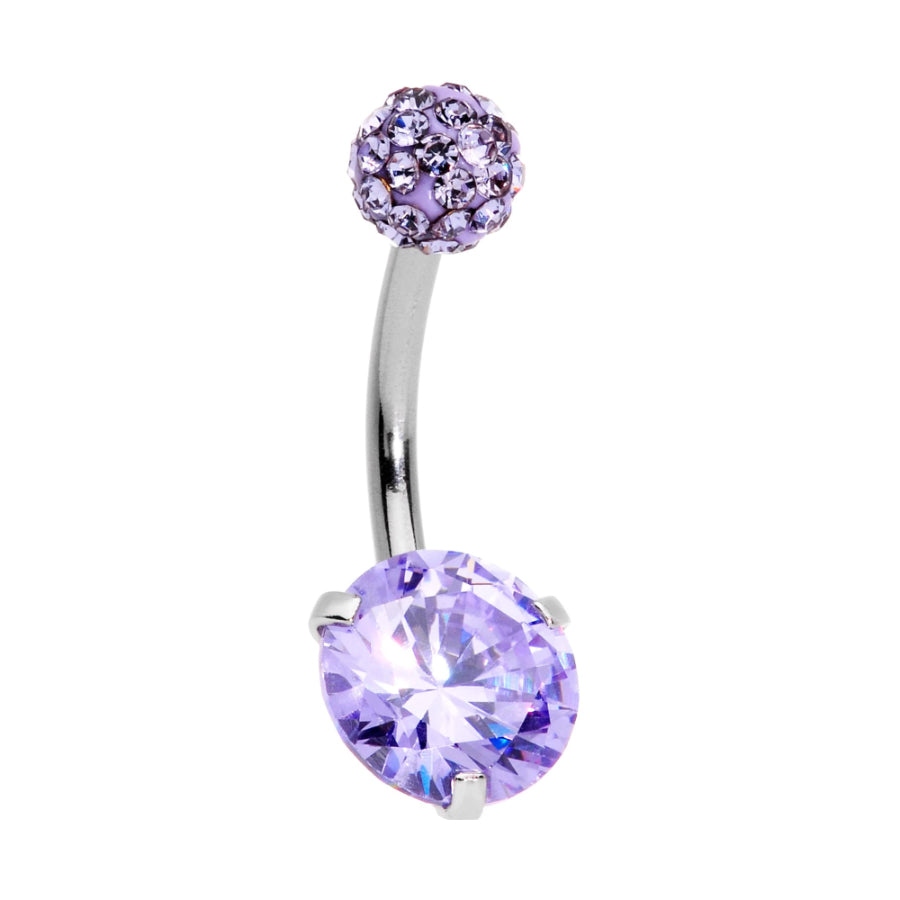 Purple Round Gem Navel bar