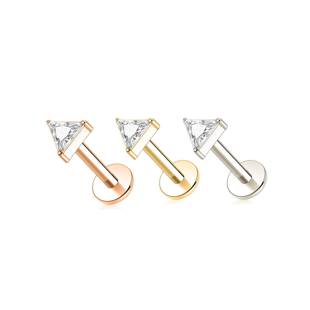 Dainty Triangle Threaded Flatback Post - Implant Grade Titanium