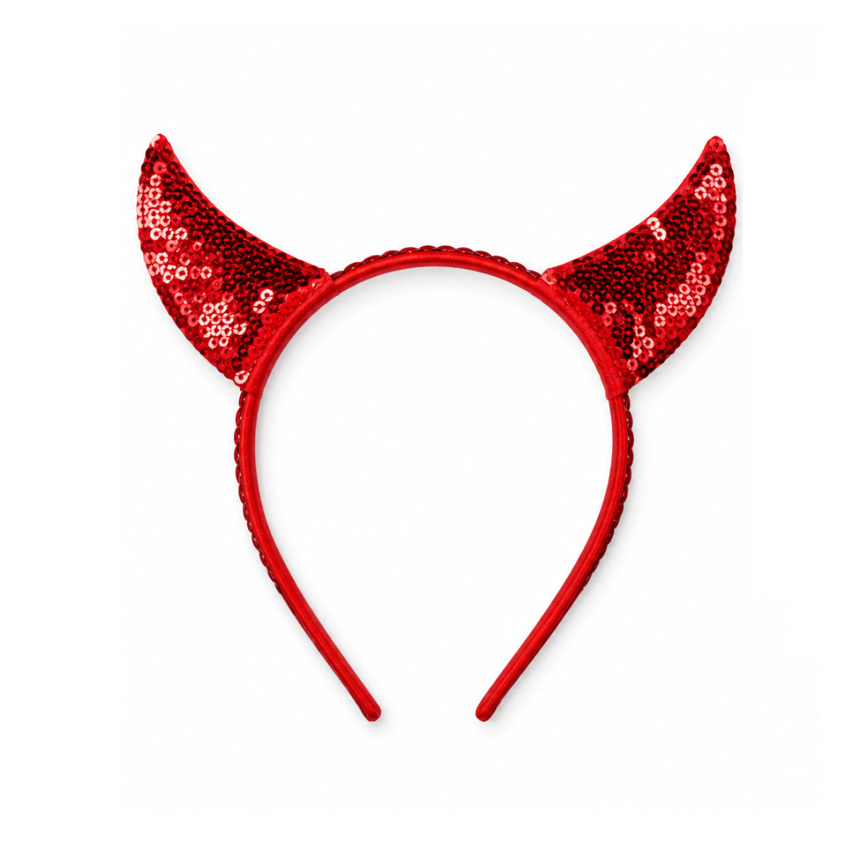 Sequin Devil Horns Headband Red or Black Child Size