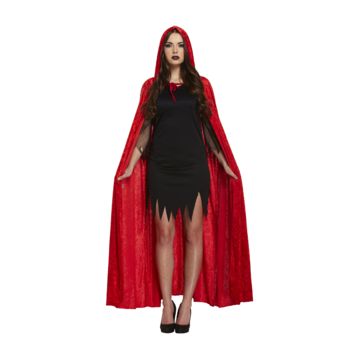 Velvet Cape With Hood Red or Black