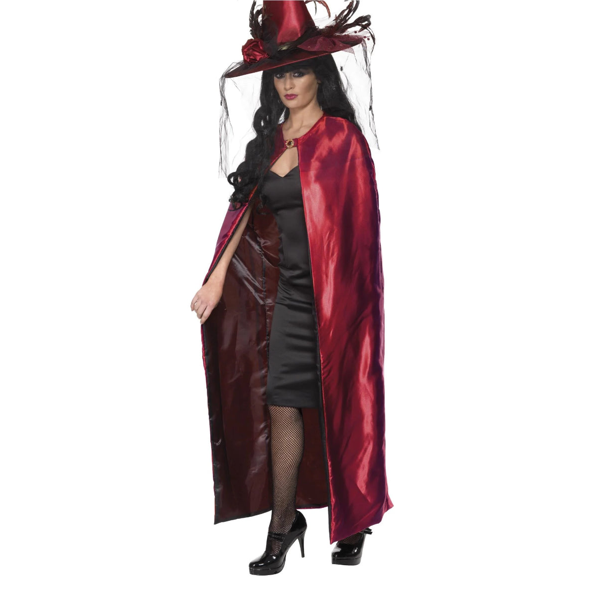 Smiffys Reversible Cape Deluxe Red & Black