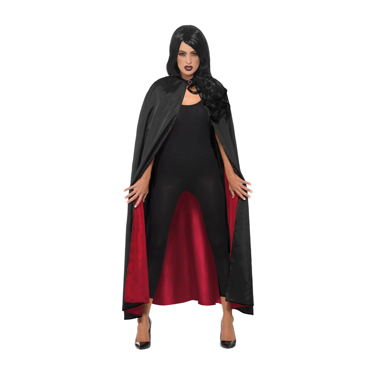 Smiffys Reversible Cape Deluxe Red & Black