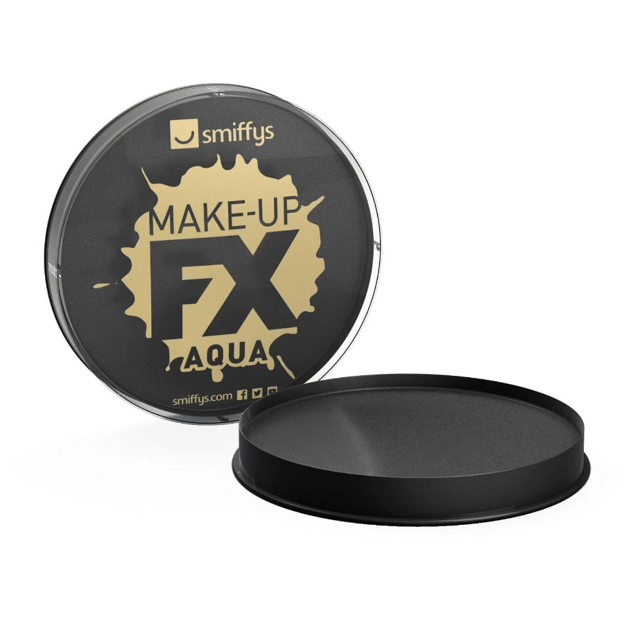Make-up FX container with black lid on a white background