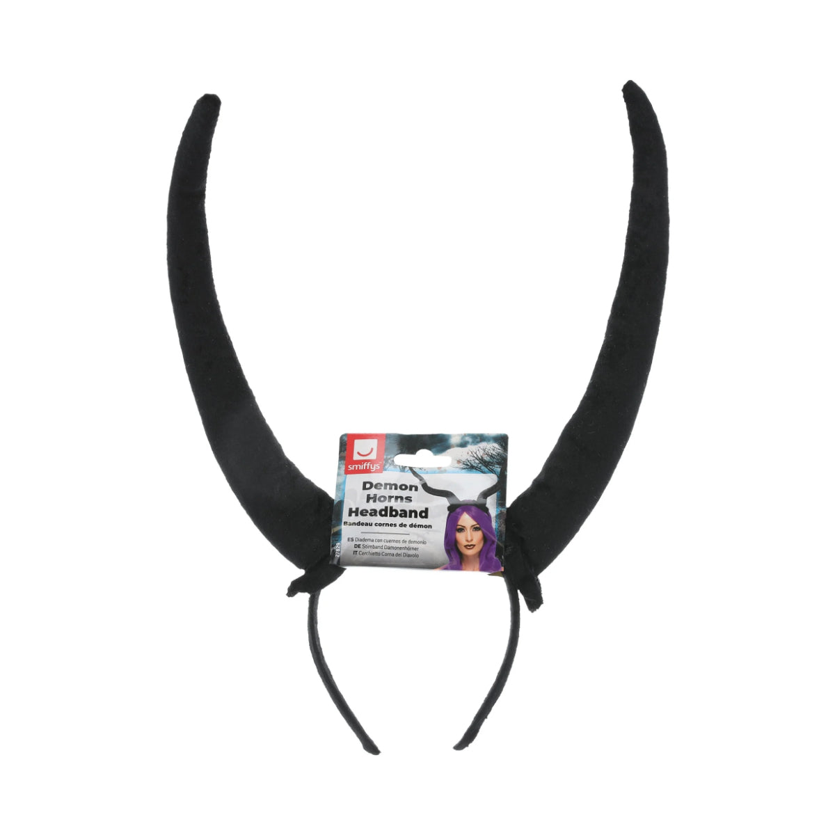 Smiffys Demon Horns Headband Maleficent Black