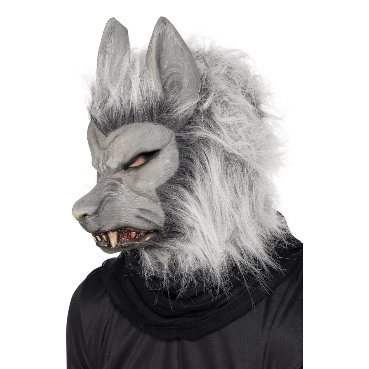 Smiffys Werewolf Latex Mask with Hair and Ears - Grey