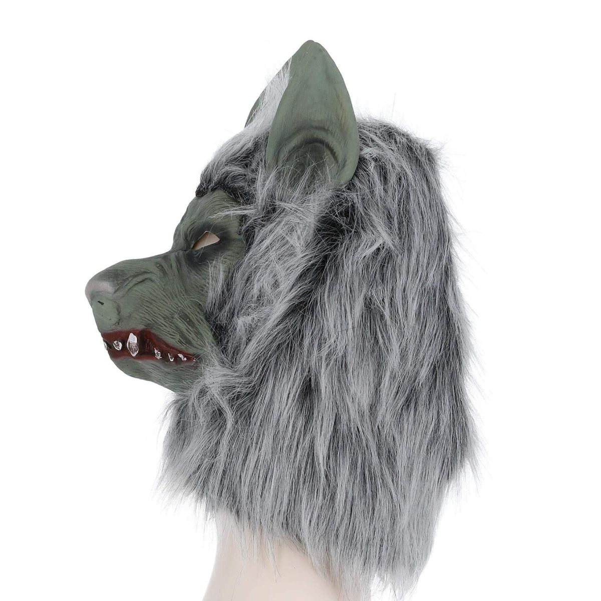 Smiffys Werewolf Latex Mask with Hair and Ears - Grey
